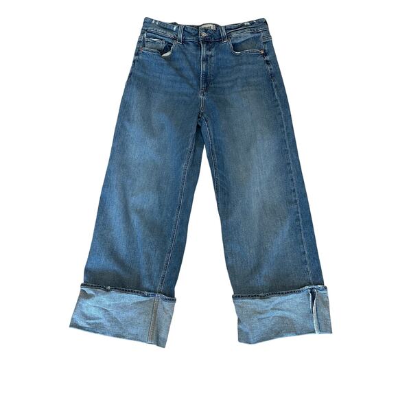 Paige Cuff Wide Leg Jeans Denim SIZE 31 Sasha Baggy Boyfriend High Rise $259 - Picture 9 of 14